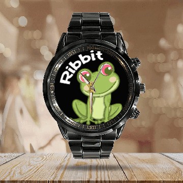 Discover Frog Pet Ribbit Cute Kawaii Frog Toad Catcher Frog Lover Calendar Steel Band Watch