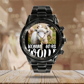 Discover Sheep Pet Komme Was Wolle Lamb Saying Sheep Wool Sheep Head Evolution Calendar Steel Band Watch