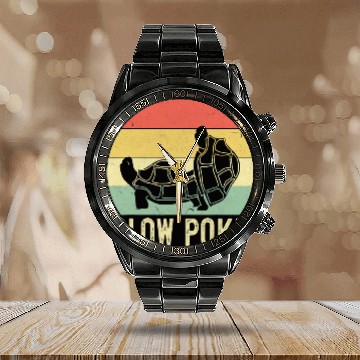 Discover Turtle Pet Retro Vintage Turtle Funny Slow Poke Turtle Lovers Calendar Steel Band Watch