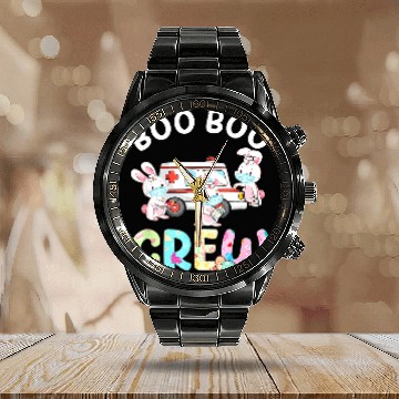 Discover nurses Job Boo Boo Crew Funny Bunny EMS EMT Paramedic nurses Easter Day Baseball Tees Calendar Steel Band Watch