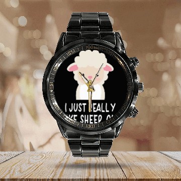Discover Sheep Pet I Just Really Like Sheep Ok Calendar Steel Band Watch for Lamb Lovers Kids Baseball Tees
