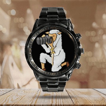 Discover Sheep Pet Lamb Photographer Ironic Sheep Photography Baseball Tees Calendar Steel Band Watch