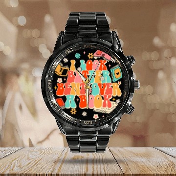 Discover Book Fun Bookworm Bookish I Look Better Bent Over A Calendar Steel Band Watch