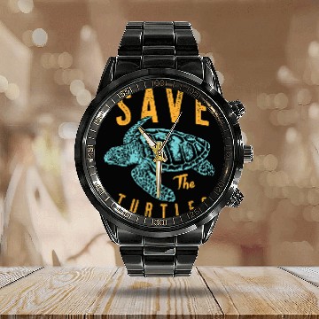 Discover Turtle Pet Save The Turtles Retro Style Sea Life Lovers Calendar Steel Band Watch