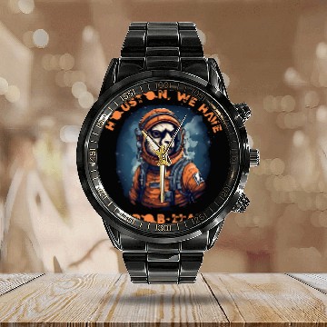 Discover Llama Pet Astronaut HOUSTON WE HAVE A PROBLLAMA Calendar Steel Band Watch