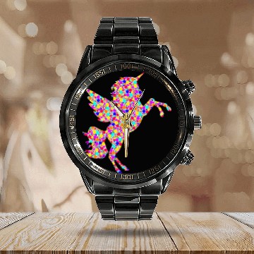 Discover Unicorn Pet International Dot Day Colorful Dotted Calendar Steel Band Watch
