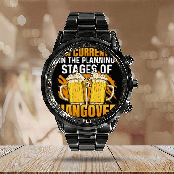 Discover Beer Fun Liquor Beverage Alcoholic Sober Sobriety Hangover Calendar Steel Band Watch