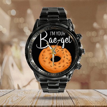 Discover Im Your Bagel Bae Bagels Dough Baking Baker Bagel Lover Calendar Steel Band Watch