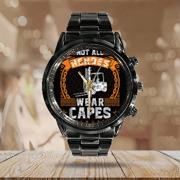 Discover Forklift Fun Not All Heroes Wear Capes Forklift Operator Zip Calendar Steel Band Watch