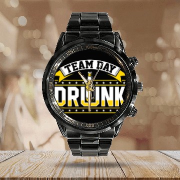 Discover Beer Fun Team Day Drunk Funny Beer Drinking Calendar Steel Band Watch