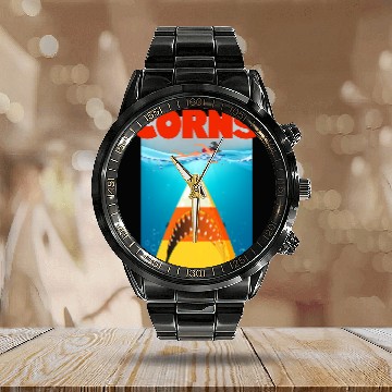 Discover Shark Pet Candy Corn Shark 2Witch Halloween Jaws Parody Funny Calendar Steel Band Watch