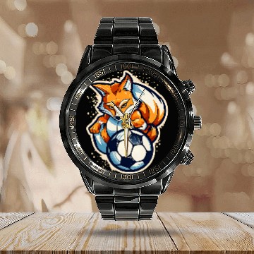Discover Fox As A Soccer Player Design Soccer Coach Baseball Tees Calendar Steel Band Watch