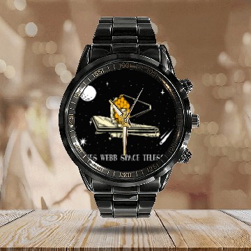 Discover James Webb JWST Space Astronomy Telescope Calendar Steel Band Watch