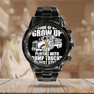 Discover Dump Truck Accessories Fit for Men Dump Truck Driver Calendar Steel Band Watch