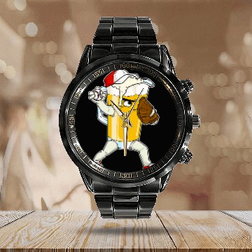 Discover Beer Fun Baseball Pitcher Pub Calendar Steel Band Watch