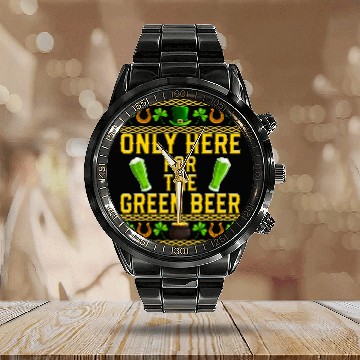 Discover Beer Fun Here for the Green Beer St Patrick s Day Drinking Zip Calendar Steel Band Watch