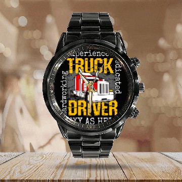Discover Truck Fun Attributes Trucker Big Rig Trucker Calendar Steel Band Watch