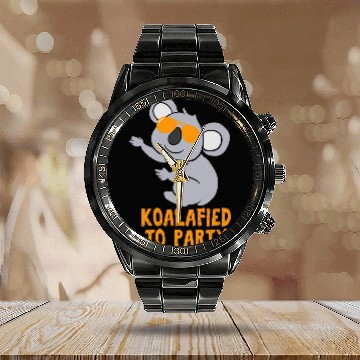 Discover Koala Pet Party Animal Funny Koala Bear Lover 1 Calendar Steel Band Watch