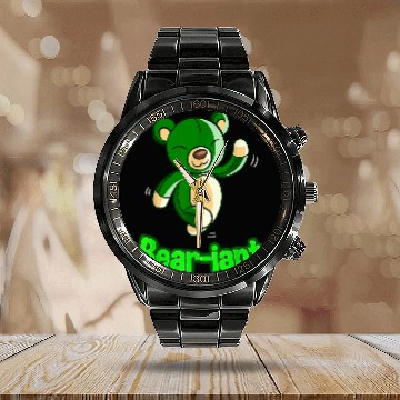 Discover Bear Pet Cute Loki Bear Variant Zip Calendar Steel Band Watch