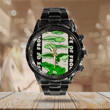 Discover Frog Pet Life of Frogs Evolution Frog Toad Tadpole Burbot Treefrog Calendar Steel Band Watch