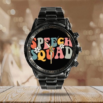 Discover Groovy Speech Squad Speech Language Pathologist Therapist Calendar Steel Band Watch