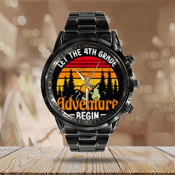 Discover Let the Fourth Grade Adventure Begin 4th Grade Teacher Calendar Steel Band Watch