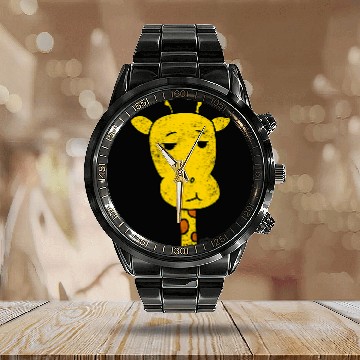 Discover Giraffe Pet Face 9 Calendar Steel Band Watch