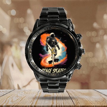Discover kater Skate Board Skateboarding Astronaut Ramp Trick Calendar Steel Band Watch