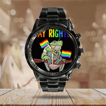 Discover Frog Pet LGBT Toad Gay Rights LGBT Pride Month Calendar Steel Band Watch