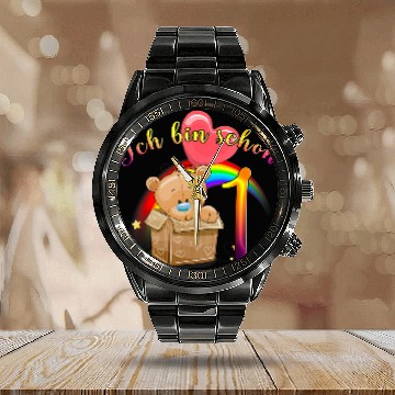 Discover Bear Pet Kids 1 birthday cute gift box Baseball Tees Calendar Steel Band Watch
