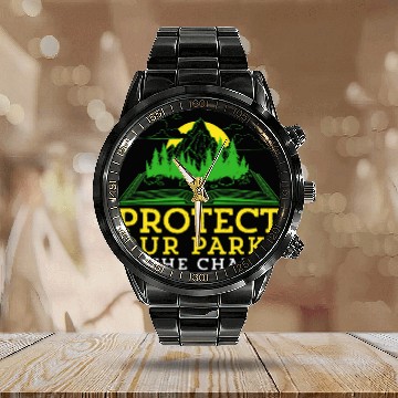 Discover Book Fun Protect Our Parks Be The Change Nature Book Environment Baseball Tees Calendar Steel Band Watch