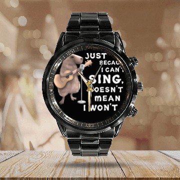 Discover capybaras Pet Guitar Just Because I Cant Sing Doesnt Mean I Wont 1 Baseball Tees Calendar Steel Band Watch
