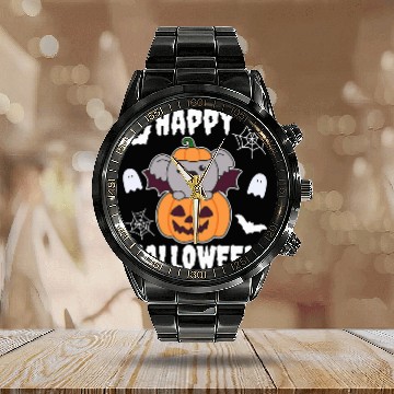 Discover Koala Pet Happy Halloween Pumpkin Bat Koalas Halloween 3 Calendar Steel Band Watch