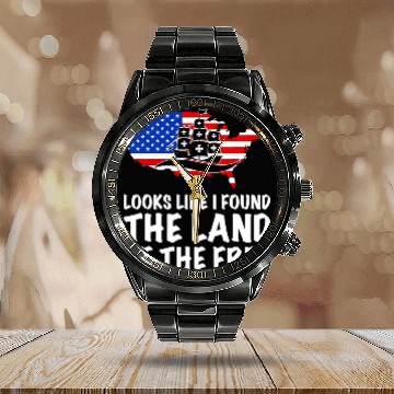 Discover 1492 Christopher Columbus Day 8 Baseball Tees Calendar Steel Band Watch