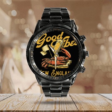 Discover Beer Fun Beach Vibe New englands Beer vintages Cape Cod 033 Calendar Steel Band Watch