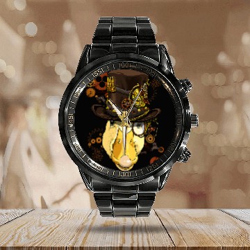 Discover Duck Pet Steampunk Gothic Duck Mechanical Farm Animal Face Calendar Steel Band Watch