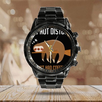 Discover Coffee Fun Sloth Do Not Disturb Haven t Had Coffee Yet Gag Calendar Steel Band Watch