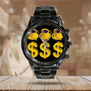 Discover Coffee Fun Capitalism American Investor Calendar Steel Band Watch