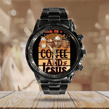 Discover Coffee Fun Fall is for Coffee Jesus Christian Latte Lover 23 31 Calendar Steel Band Watch