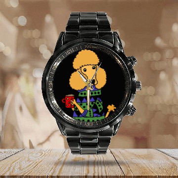 Discover Coffee Fun Smileteespetsa Funny Apricot Poodle Dog Drinking Coffee Calendar Steel Band Watch
