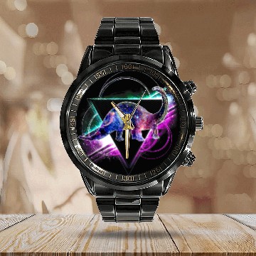 Discover Aesthetic Galaxy Brontosaurus Calendar Steel Band Watch