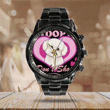 Discover Adopt Dont Shop Bichon Frise Dog Rescue Adoption Calendar Steel Band Watch