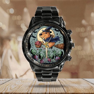 Discover capybaras Pet Zombie Brain Chase capybaras Witch Halloween 2 Calendar Steel Band Watch