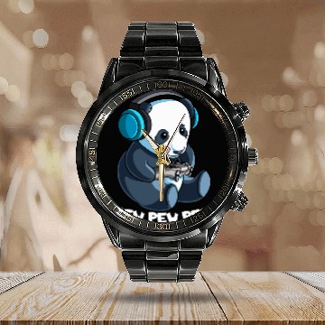 Discover Panda Pet Pew Gamer Panda Pew Pew Gaming Lover 8 Baseball Tees Calendar Steel Band Watch