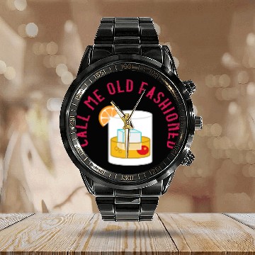 Discover Bartender Job Call Me Old Fashioned Cocktail Bourbon Bartender Calendar Steel Band Watch