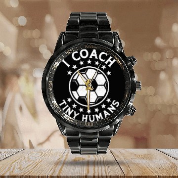 Discover I Coachs Tiny Humans 2Sport Teacher Soccer Coach Calendar Steel Band Watch