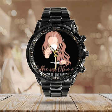 Discover Coffee Fun and Olive Oil Barista 1 Calendar Steel Band Watch