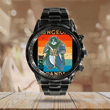 Discover Panda Pet rogue dungeons and pandas nerdy panda nerd geek rpg dice Baseball Tees Calendar Steel Band Watch