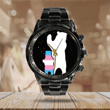 Discover Bear Pet Bear Mom Transgender Pride Cub LGBT Trans Pride Supporter 8 Baseball Tees Calendar Steel Band Watch