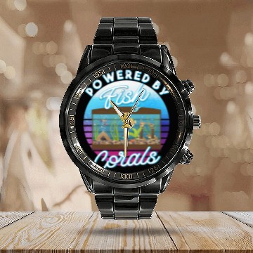 Discover Aquascape for Aquarium Fish Coral Calendar Steel Band Watch